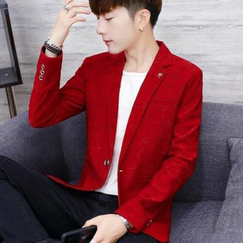 Mens Coats One Button Slim Fit Solid Korean Spring Leisure Blazer Jackets Outwear Sz