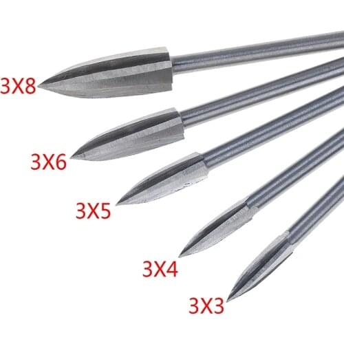 1Pc or 5PCS Wood Engraving Drill Bit Set Steel Solid Carbide Grinding Burr For Woodworking Drilling Carving Engraving