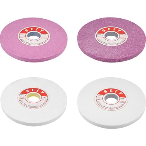 Uxcell 7-Inch Bench Grinding Wheels White Aluminum Oxide 100 Grit for appearance and sound inspection before installation