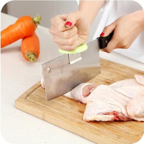Stainless Steel Creative Vegetable Cutting Aid Power Knife Cap Chop Chicken Feet Fish Bone Artifact Kitchen Knife Holder