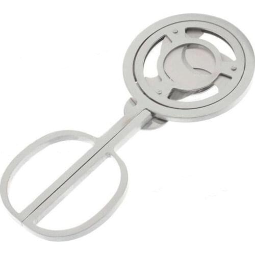 High Quality Round Head Stainless Steel 3 Three Blades Cigar Cutter Scissors Knife Tobacco Tool Silver