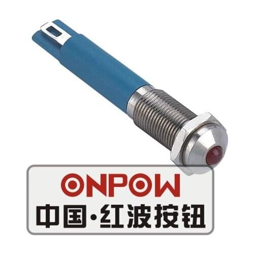 ONPOW 6mm Domed Mini Dot LED Nickel plated brass Signal lamp, Pilot lamp, indicator light (GQ6G-D/N) CE,RoHS