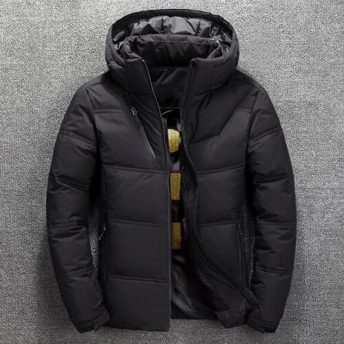 Winter Down Coat Mens Thick Warm White Duck Down Parkas Jacket Men Snow Parka Jacket Overcoat Windbreaker Hooded Warm Parkas