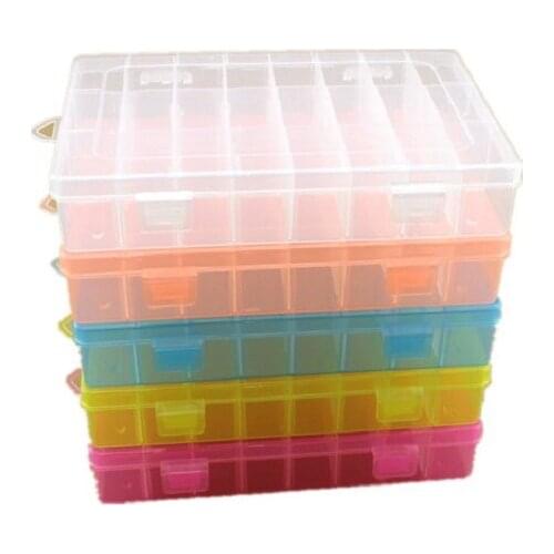 24 Slots Plastic Storage Jewelry Box Compartment Adjustable Container for Beads Earring Box for Jewelry Transparent Box Case