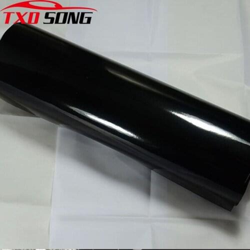 30cm*1/2/3/4/5/6M Premium quality Black Glossy Vinyl Car Wrap Roll Gloss Black Vinyl Wrap Sticker Film With Air Free bubbles