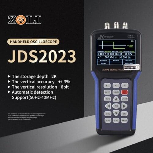 Handheld Oscilloscope 1 Channels 20MHz oscilloscope 200MSa/s Digital Oscilloscope Kit With Housing case box Jinhan JDS2023
