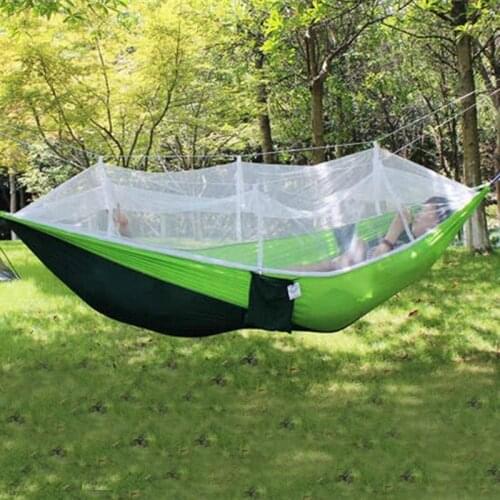 Green Outdoor Garden Hammock Mosquito Net Portable Outdoor Garden Travel Swing Hang Bed Camping Furniture
