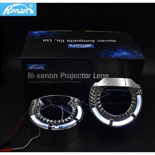 Ronan 3.0 LED optical angel eyes masks shroud for Koito Q5 Hella Bi xenon projector lens car headlights mask Automobile cover