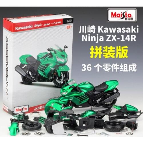 Maisto 1:12 Kawasaki ZX 14R assembled car building blocks combination alloy motorcycle model Diecast Alloy Motorcycle Model Toy