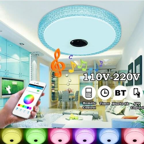 36/60W Smart Music LED Ceiling Light Bluetooth Speaker Colorful Lamp for Home Bedroom Living Room APP Remote Bluetooth Control