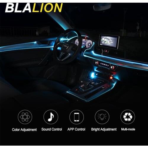 LED Ambient light Car Atmosphere Light Strips APP Sound Control Auto Dashboard Window Roof Decorative Lamp 12V Cigarette Lighter