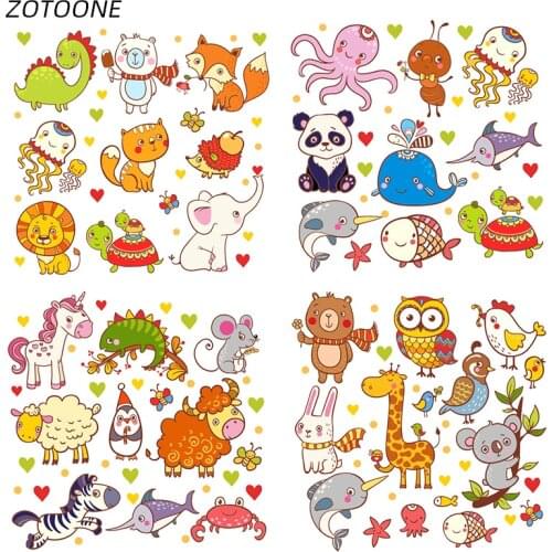 ZOTOONE Unicorn Stripes Iron on Transfer Patches on Clothing Diy Patch Heat Transfer for Clothes Decoration Stickers for Kids G