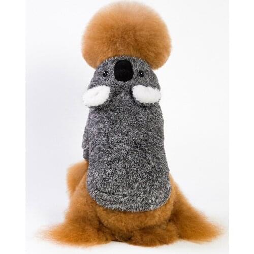 Thick Pet Dog Clothes Chihuahua French Bulldog Autumn Winter Warm Coat Cute Koalas Shape Cosplay Costumes Puppy Clothing S-XXL
