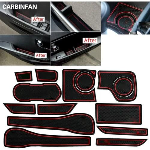 High quality Silica gel Door Gate Slot Pad Teacup Mat Non-slip Pads for 2011 2012 2013 KIA Rio/K2 (14 pcs/set )