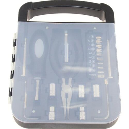 Hardware tool box transparent cover portable tool set 22 sets of household tool box hardware tool set