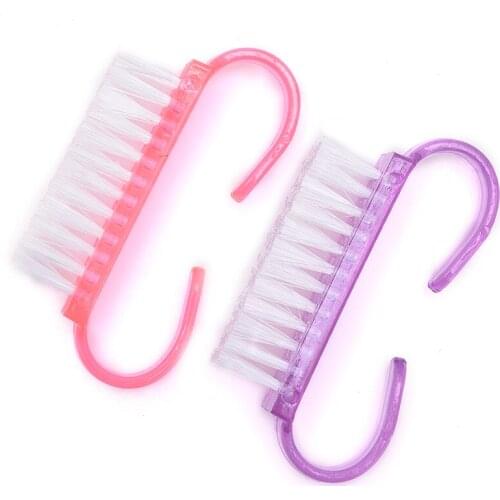 1Pcs Cleaning Nail Brush Top Tools File For Nail Art Care Manicure Pedicure Soft Remove Dust Small Angle Clean