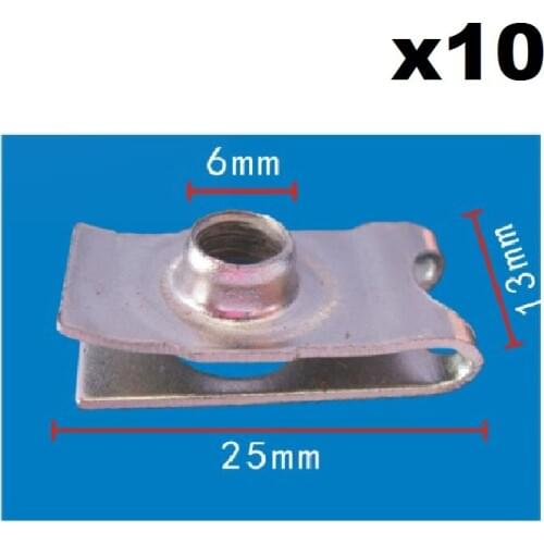 10x Nylon For Honda License plate steel clip