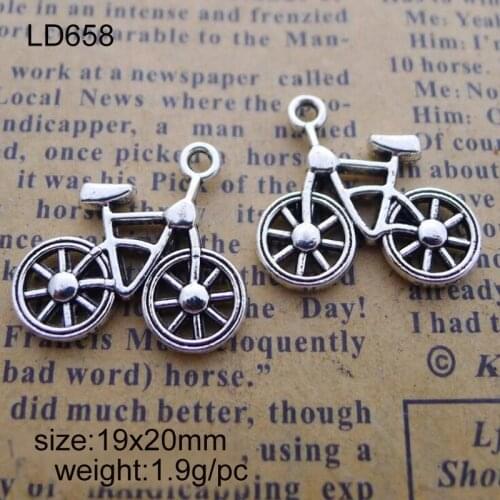 19x20mm 30pcs Zinc Alloy Bike Charms Antique Silver Plated Charms Pendants Jewelry Findings Accessories