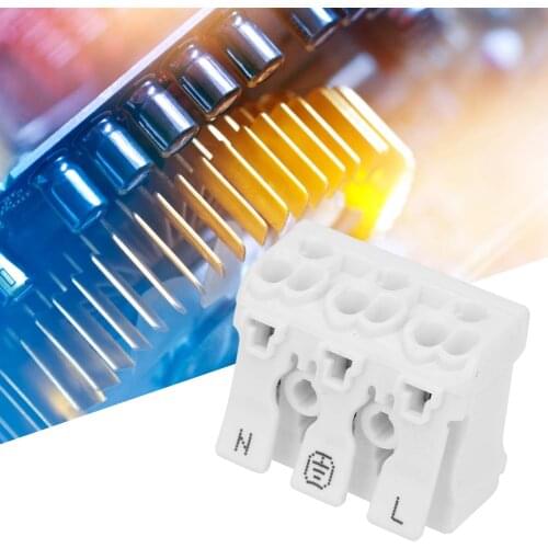 5PCS Wire Wiring Connector Cable Terminal Block Luster Terminal Light Clamp 3-pin