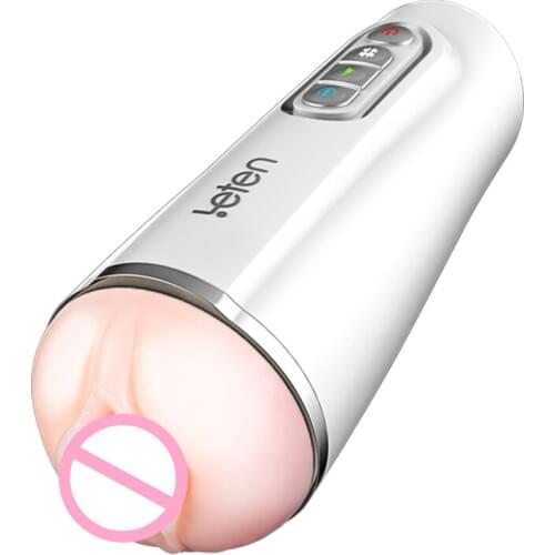 Leten Automatic Male Masturbator Intelligent 10 Modes Vibrator,8 Kinds Sexual Moans Vagina Cup Pussy Sex Toys For Men