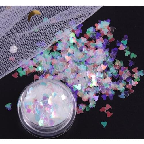 Sweet Love Heart Nail Glitter Sequins AB Discoloration Color Sequins Nail Shinning Nail Glitter Art Decor Flakes Decor Tools