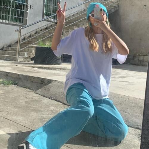 Wide Leg Pants Women Ins Harajuku Fall Lovely Simple Preppy Teens Full Length Trousers All-match Trendy Corduroy Ladies Clothes