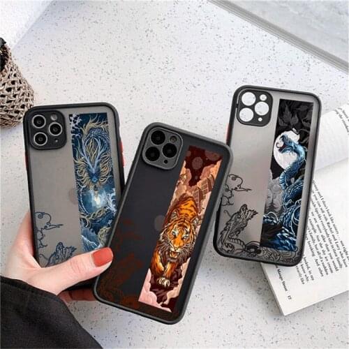 LUPWAY Mythical Beasts Pattern Phone Case For iPhone 11 12 Pro Max XR XS Max X 7 8 Plus 12 Mini SE 2020 Cartoon Funny Back Cover