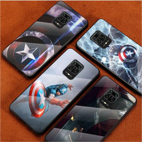 Art Logo Captain Marvel For Xiaomi Redmi Note 10 10S 9T 9S 9 8T 8 7 Phone Case Tempered Glass Hot New Shell Luxury Cover
