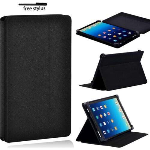 Black Tablet Case for Xiaomi Mi Pad 1 / 2 / 3 / 4 Tablet Pu Leather Lightweight Adjustable Folding Stand Protective Case Cover