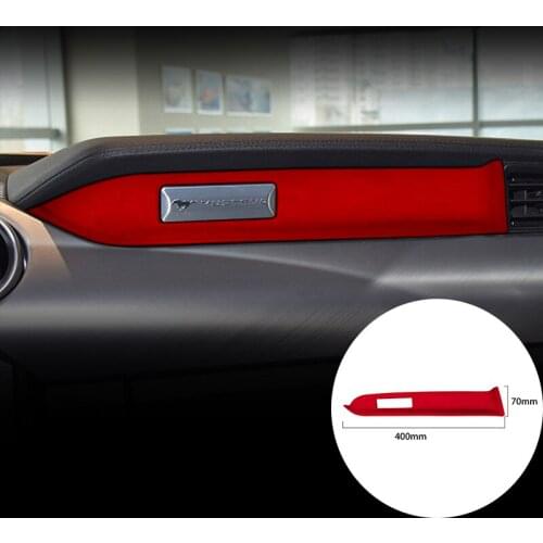 For Ford Mustang 2015-2019 Alcantara Suede Car Center Console Panel Strip Cover Trim Stickers Internal Mouldings Accessories