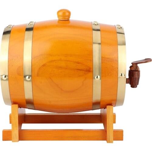 3L Home Brewing Equipment Vintage Pine Wood Wine Barrel Wooden Wine Keg Brewing Accessories For Home Cafe Restaurant Hotel