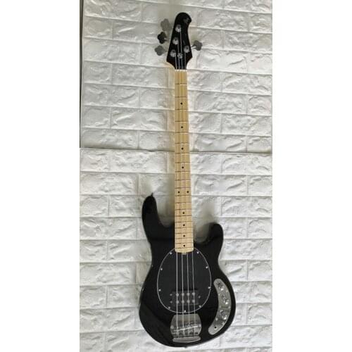 Electric Bass guitar 4 strings M Bass Guitar Black color maple fingerboard Black plate.Paypal available!Bs-8