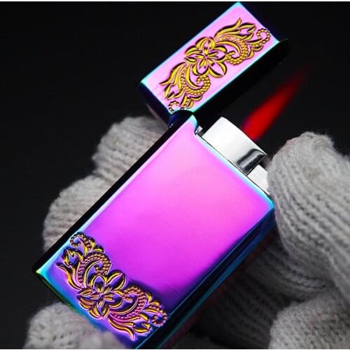 Gas Butane Jet Lighter Cigar Cigarette Lighter Torch Fancy Windproof Lighters with Crisp Sound Lighter Dropship Suppliers NO GAS