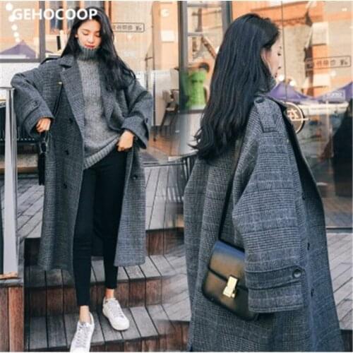 Женские пальто в клетку GEHOCOOP China At AliExpress