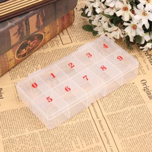 10 Compartments Fake Nail Tip Box Plastic Clear False Nail Art Tips Storage Box Holder Pill Organizer Acrylic Container Case