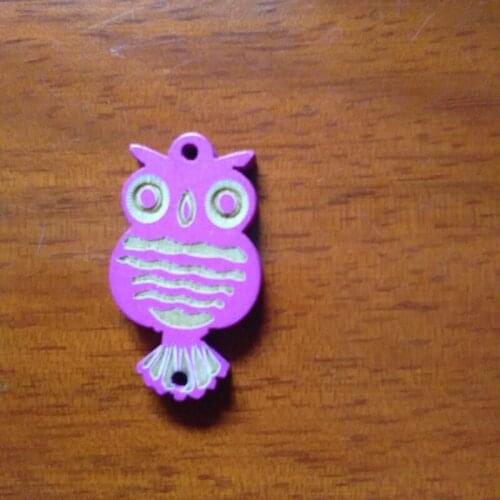 FUYIER Wooden OWL Both Side Printing Wood Pendant For Key Chains Necklace for Toy For Earring DIY Accessories 12 pcs