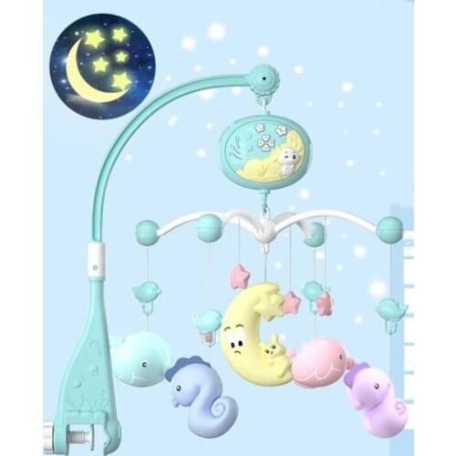 Baby Rattles Crib Mobiles Toy Holder Rotating Crib Mobile Bed Musical Box Projection 0-12 Months Newborn Infant Baby Boy Toys