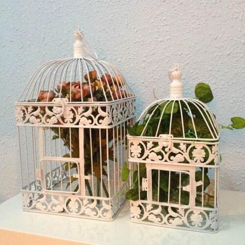 Fashion Wedding Birdcage Iron Home Decoration Square Bird Cage Custom Decorative Cage Black White Copper colors