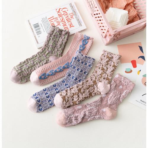 Fashion New Woman Socks High Quality Cotton Kawaii Cute Long Socks Ethnic Japanese Style Harajuku Retro Crew Socks Autumn Winter