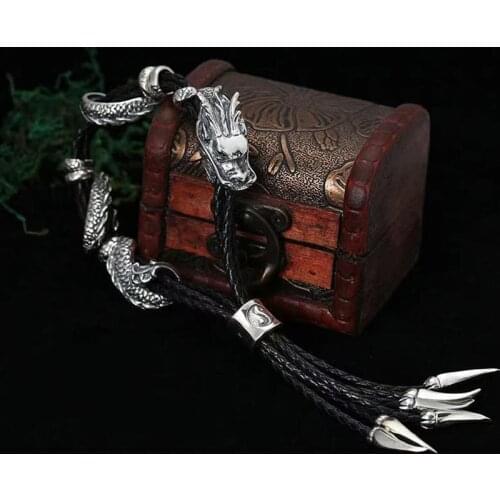 New Tamron Bracelet Handmade Personality Domineering Mens Jewelry Retro Dragon Zodiac Gift Boyfriend Accessories