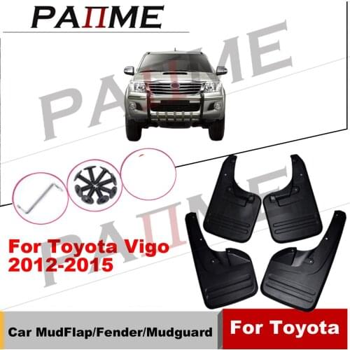 4pcs Front & Rear Mud Flaps Splash Guards-Fender for Toyota Vigo 2012-2015 Plastic Direct Bolt Installation Exterior YC101040