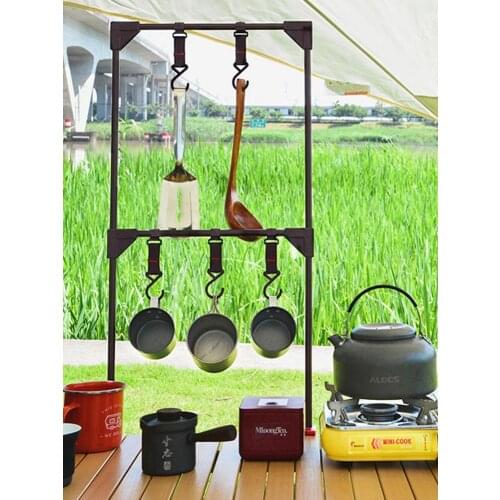 Camping Hanging Rack Multi-purpose Outdoors Use Storage Rack Lightweight Outdoor Camping Shelf Cookware Eequipment Hanging Rack