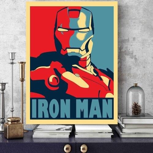 Avengers Superhero Movie Poster and Iron Man Marvel Canvas Painting Modern Art Wall HD Print Canvas Living Room Home Decor
