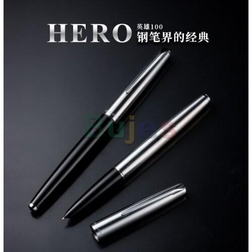 All-Steel old factory genuine Hero 100serie Fountain Pen,14K Gold Pen Gift Business Signature Pen,Students Writing Calligraphy