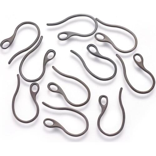 10pcs 304 Stainless Steel Earring Hooks Ear Wires with Loop For Dangle Earrings DIY Jewelry Making 22x11.5x1mm,Hole:3x2mm F80