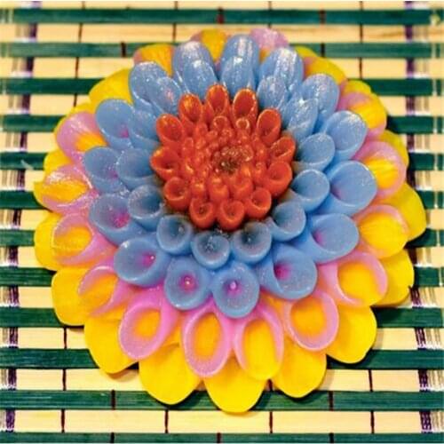 Silicone Mold 2D Beautiful Dahlia flowers molds DIY Soap making Silica Gel Mold Aroma Stone decoration handmade candle moulds