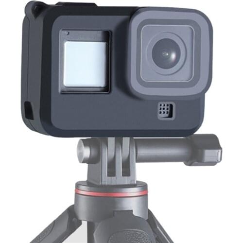 For GoPro Hero 8 Black Sports Camera Silicone Case Protective Cover Housing with Chargeable Battery Lid Wrist Lanyard