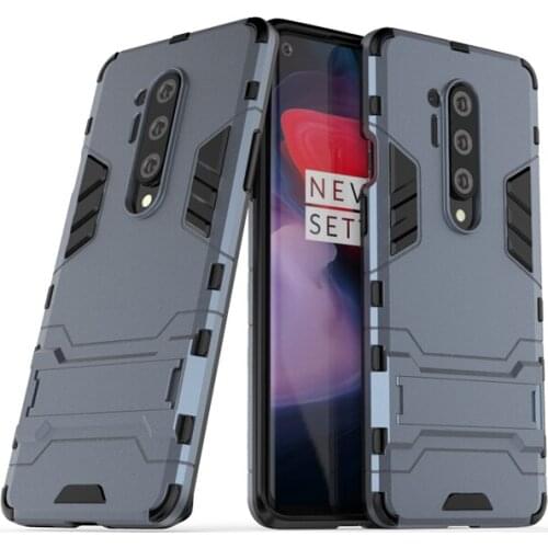 Silicone Shockproof Bumper Heavy Duty Case For Oneplus 7 7t 8 Pro Luxury Armor Kickstand Pc+tpu Phone Back Cover Stander Fundas