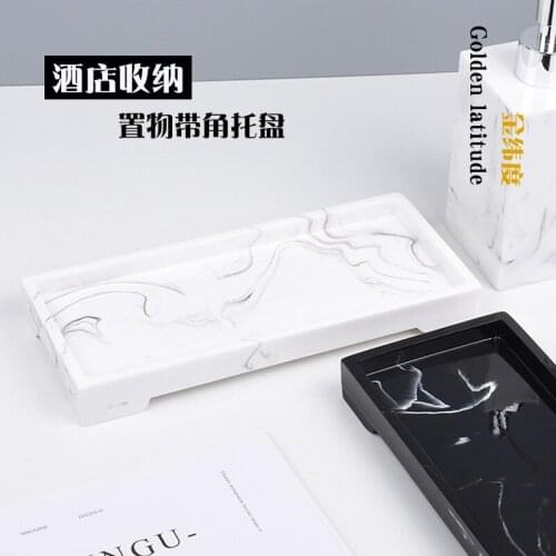 Nordic marble resin tray high-end hotel to collect tray washing items jewelry tray collection tray