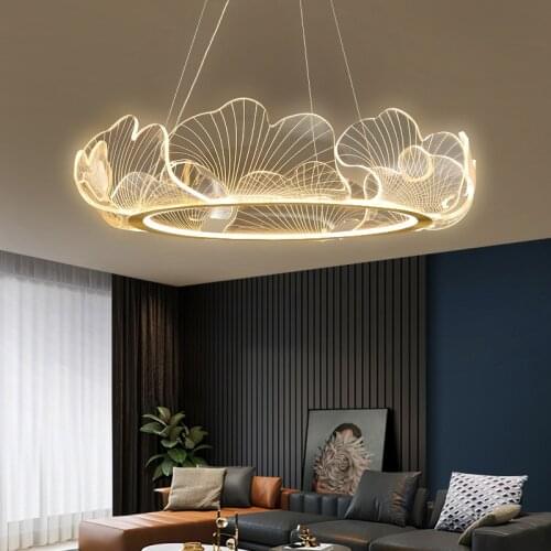 Modern minimalist art dining room lamp Nordic style bedroom study living room chandelier acrylic light guide plate chandelier